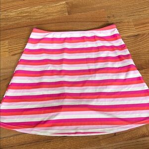 Kortni Jeane Pink and White swim Skirt attached bottoms M